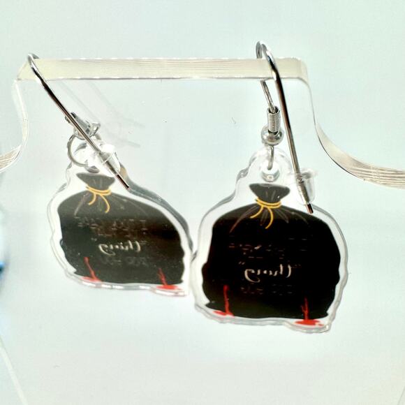 Murder Trash Earrings - Halloween Earrings - Funny Earrings - Attitude Accessory - Picture 5 of 9